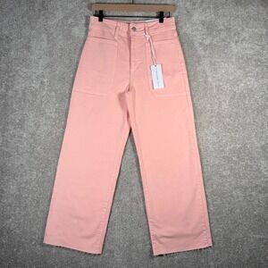 NWT JUST BLACK DENIM Women's Size 28 Peach Wide Leg Cropped Jeans Made in USA